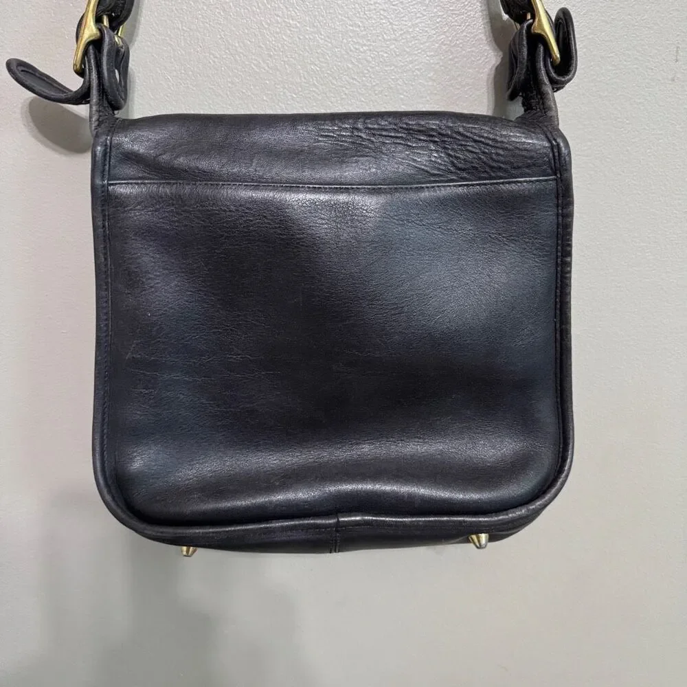 Coach 9525 Vintage Old Stewardess Black Leather Shoulder Bag - Picture 3 of 11